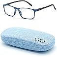 Autojouls Nearsighted Glasses for Distance with Hard Case Blue Light Spring Hinge Glasses Not Reading Glasses