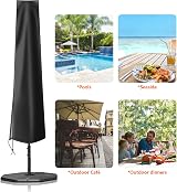 OKPOW Parasol Cover 600D Waterproof 2m-3m UV Windproof with Zip view 6
