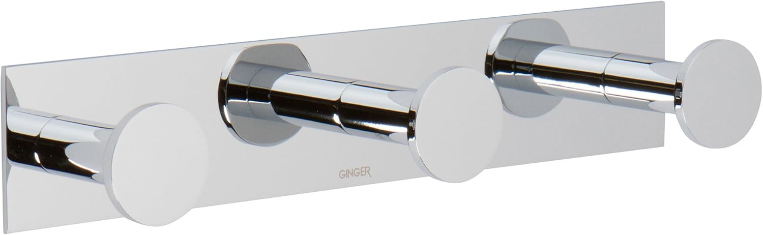 Ginger 2810Q/PC Surface Quadruple Robe Bath Towel Hook, Polished Chrome - Robe Hooks - 