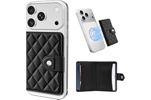 Dadanism Compatible with Magsafe Wallet Magnetic 4-Card Holder, Magnetic Wallet for iPhone, RFID Blocking, Diamond Quilting L