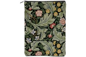 HANAMIYA NA Book Sleeve Classic Flower Botanical Floral Book Accessories Washable Book Covers for Paperbacks Book Sleeve with Zipper Book Protector Bookish Book Club Book Lovers Gifts for Friend Niece