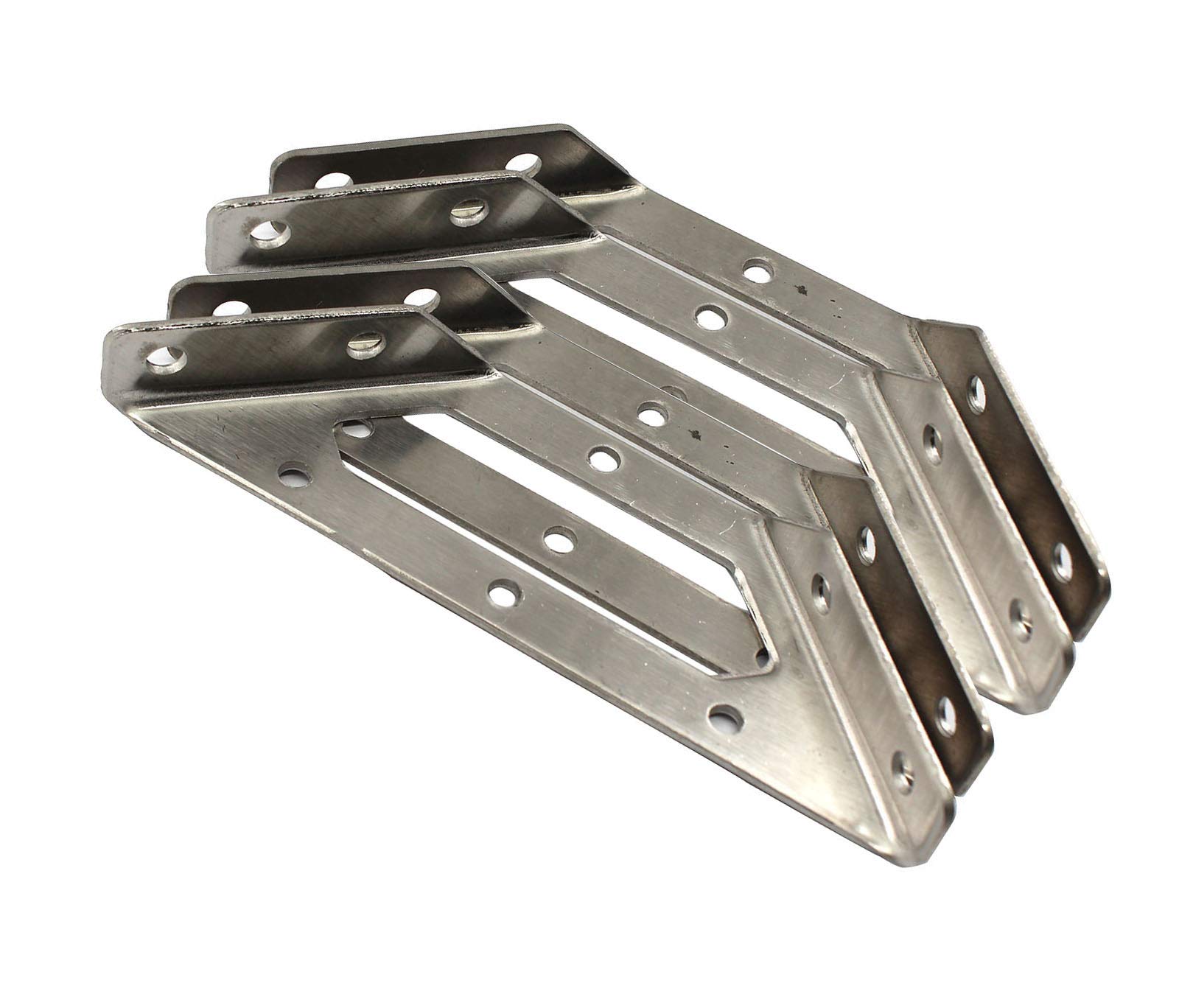 304 Stainless Steel multifuctional Corner Bracket Heavy Duty Triangle Bracket Shelf Rack Cabinet Brace Middle Size Pack of 6 pcs