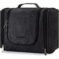Toiletry Bag, BAGSMART Canvas Travel Toiletry Organizer with hanging hook, Water-resistant Cosmetic Makeup Bag Travel…