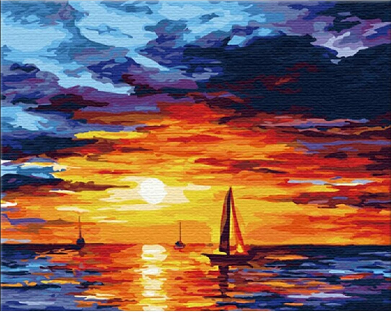 Paint by Numbers Kits, DIY Full Set of Assorted Color Oil