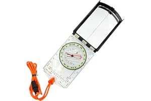Sun Company Sighting Map Compass with Adjustable Declination - Handheld Orienteering Baseplate Compass for Hiking, Backpackin