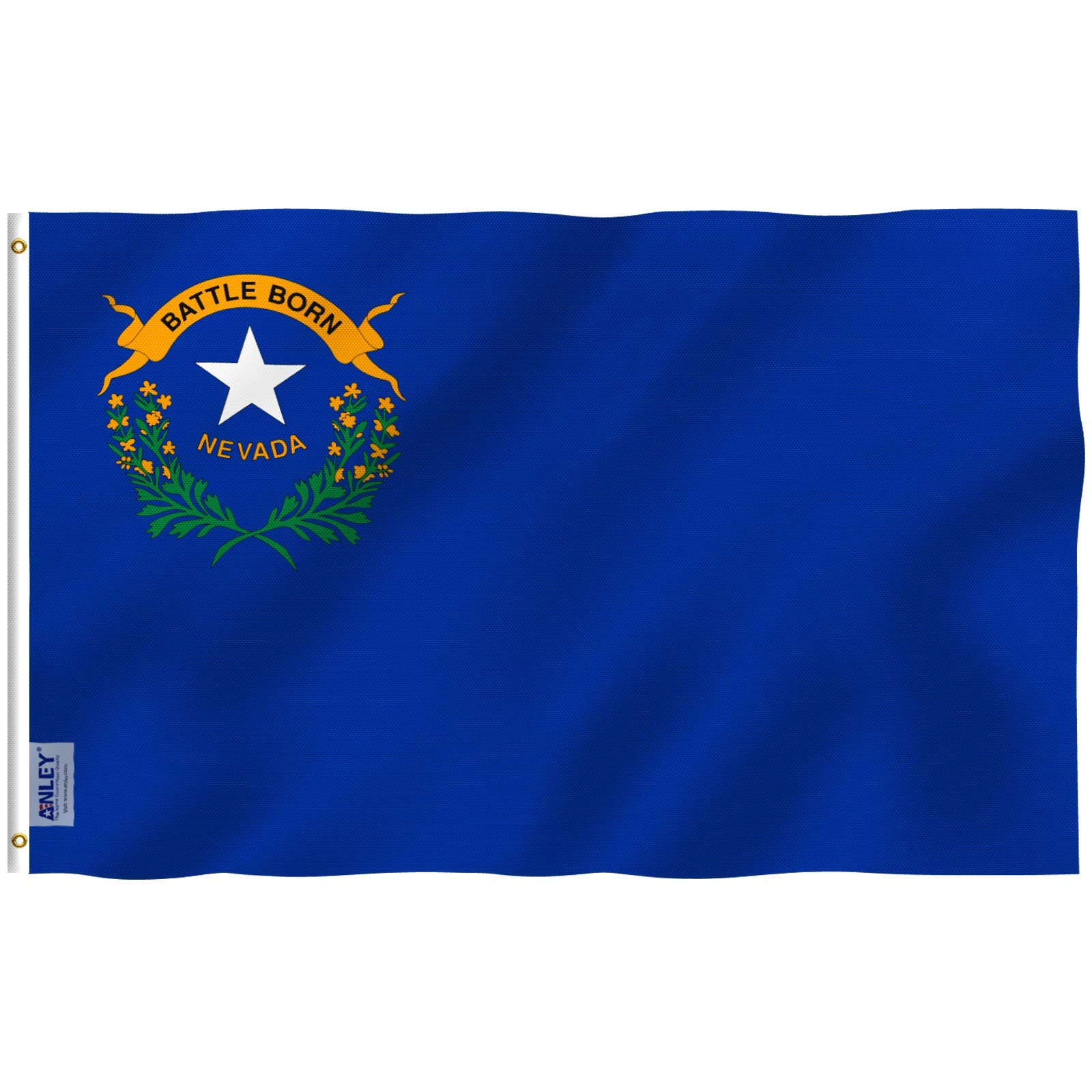 ANLEY Fly Breeze 3x5 Foot Nevada State Flag - Vivid Color and UV Fade Resistant - Canvas Header and Double Stitched - Nevada NV Flags Polyester with Brass Grommets 3 X 5 Ft