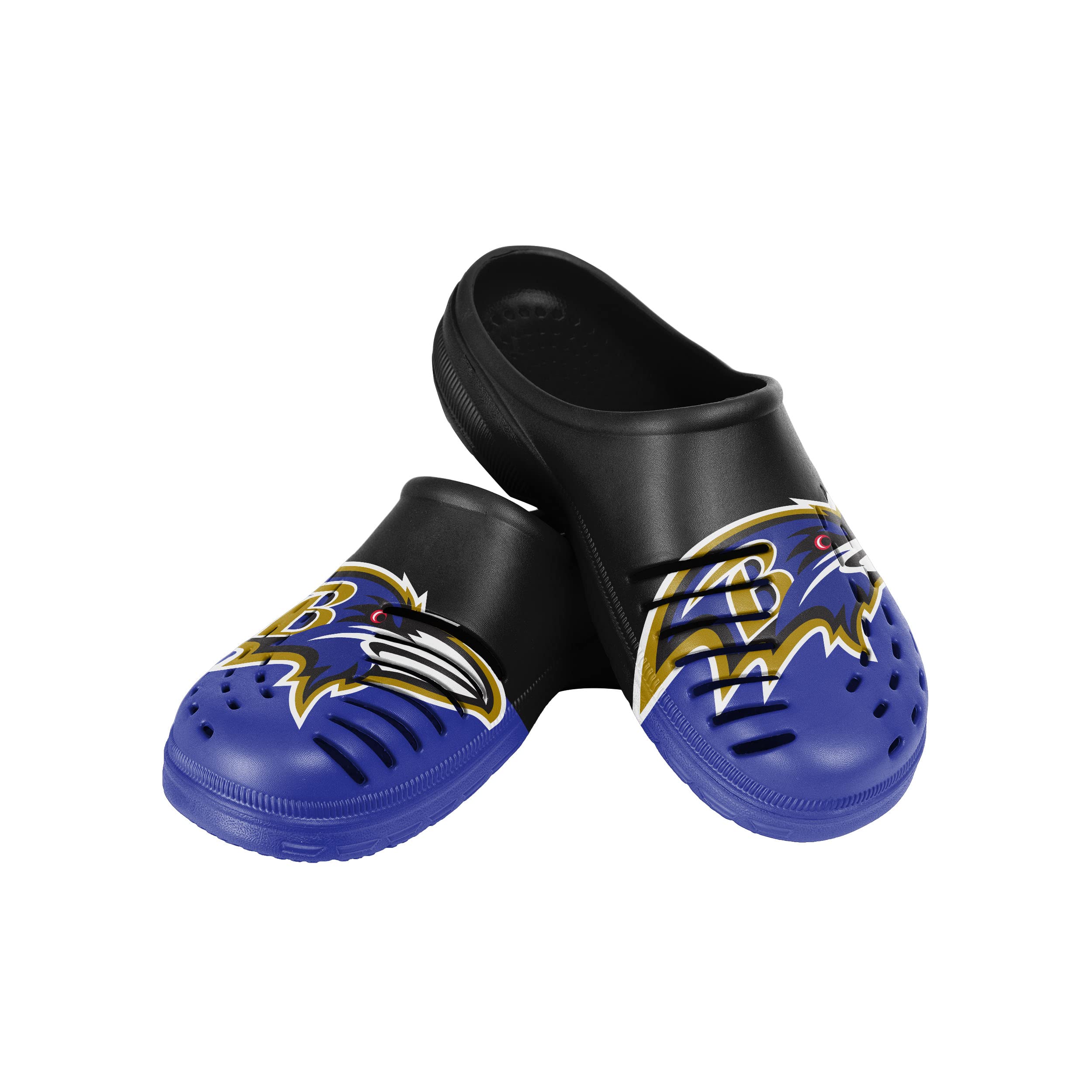 FOCO Baltimore Ravens NFL Mens Colorblock Big Logo Clog - M - (9-10) Image