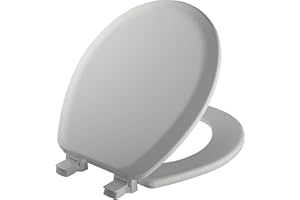 Mayfair 41EC 162 Molded Wood Toilet Seat with Lift-Off Hinges, Round, Silver