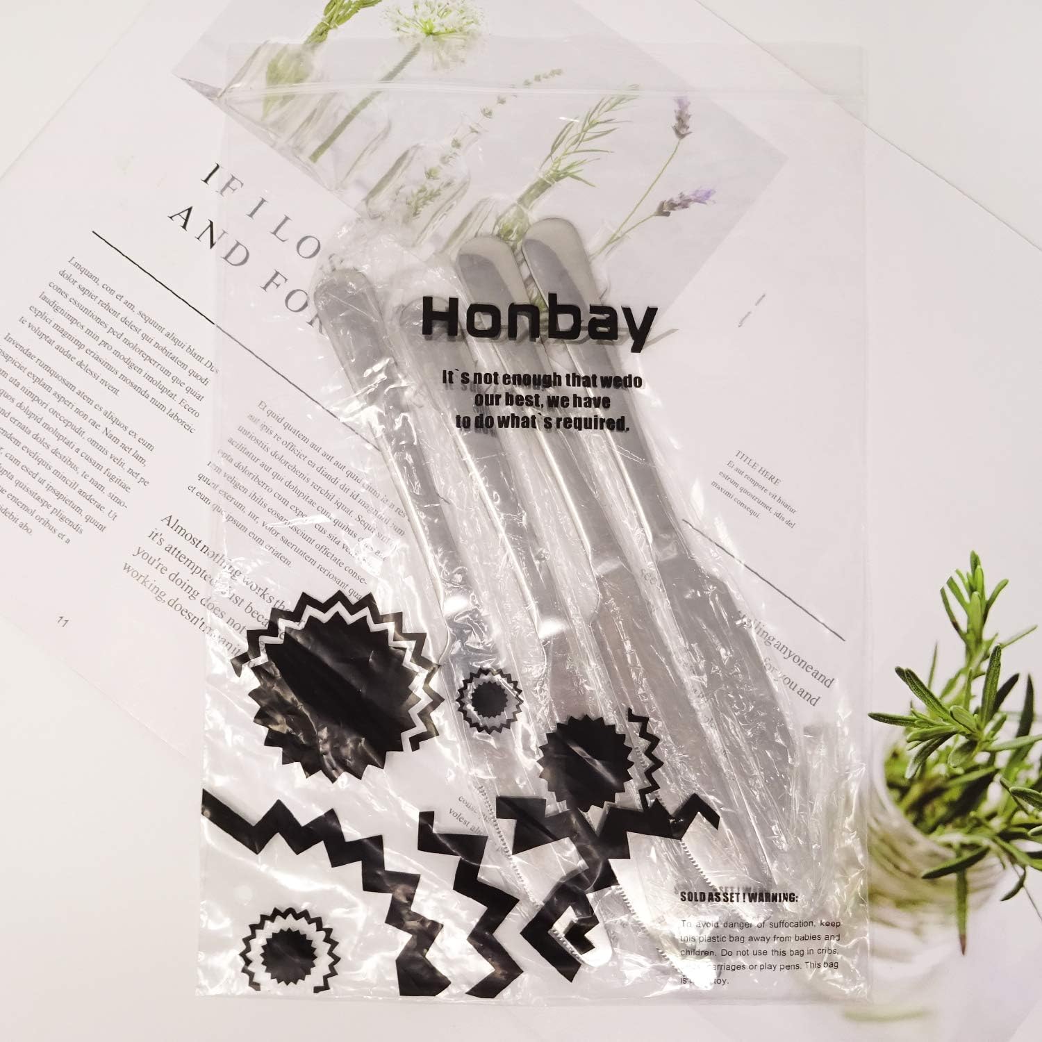 Honbay 4PCS Stainless Steel Dinner Knives for Home and Restaurant: Kitchen & Dining
