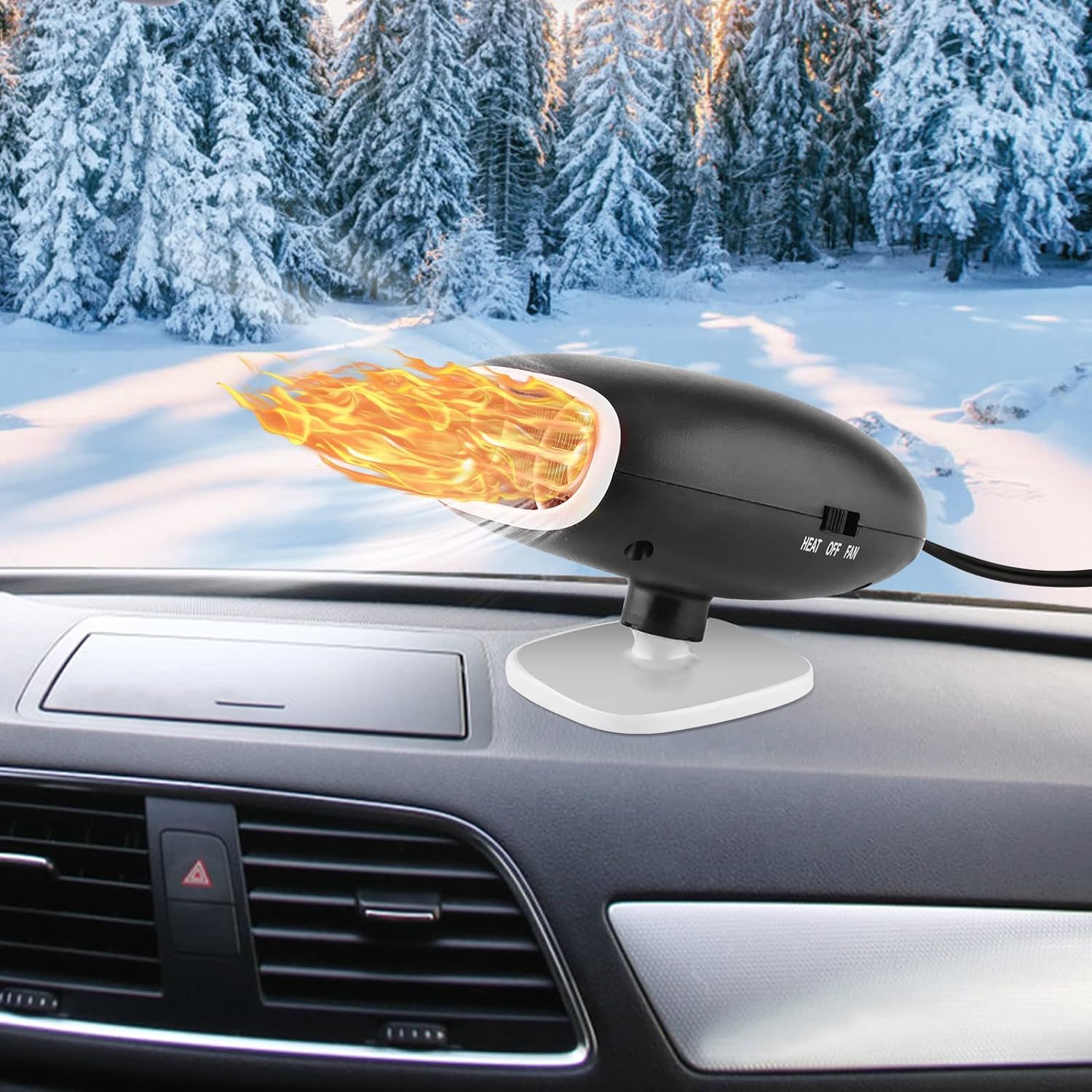 Riloer Car Heater Portable - Car Amplifier Cooling Fans 2 in 1 Portable Car Heater or Fan 12V 150W,Fast Heating,Air Purify,Car Heater That Plugs Into Cigarette Lighter