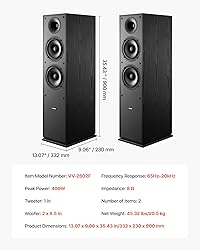 VEVOR Floorstanding Speakers, 2-Way, Floor-Standing