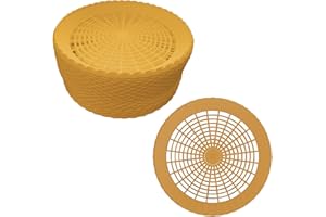 Auto-plaza 24x 9.7 Inch Heavy Duty Reusable Plastic Plate Holders Woven Plate Holder for Kitchen Outdoor Picnic (Golden)