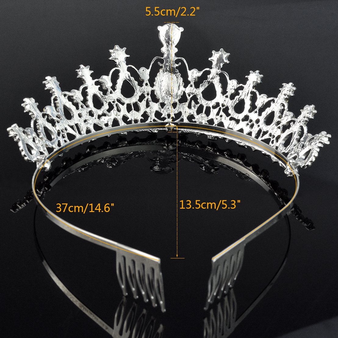 SUMERSHA Wedding Tiara Crown with Comb Bridal Pageant Rhinestone Crystal Prom Gorgeous Headband Hair Accessories For Party Birthday Christmas