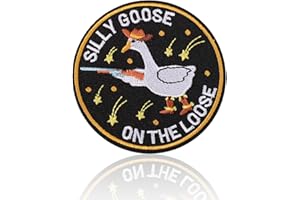 Funny Goose Hook and Loop Patch, Embroidery Silly Goose Applique Cute Animal Morale Patches Personalized for Backpacks Dog Ha