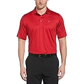 Callaway Men's Swing Tech Mini Print Short Sleeve Golf Polo Shirt, Moisture-Wicking, Ventilated Fabric, Sun Protection