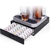 KSESTOR Capsule Drawer - Compatible with Bartesian Capsules - Holds 40 Pods | Slide-Out Metal Drawer Compatible with Bartesian and BEV By Black+Decker, Stackable Steel Frame-Matte Black