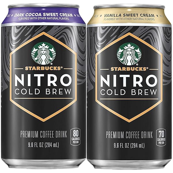 STARBUCKS NITRO COLD BREW, 2 FLAVOR SWEET CREAM VARIETY PACK, 9.6 FL OZ CANS (8 PACK)