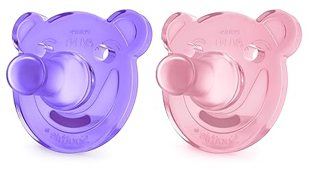 Philips Avent Soothie 0-3 Monate SCF194/02, Doppelpack, Mädchen, rosa/lila