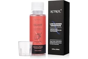 ACTROL Eyelash Shampoo Concentrate 100ml Lash Extensions Cleanser Concentrate Strawberry Foaming Shampoo Paraben & Sulfate Free Wash for Extensions Lashes with Salon Home Care-Makes 60ml Bottles