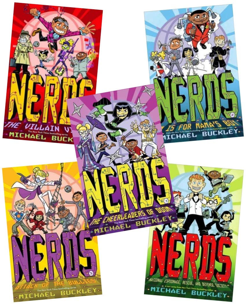 Nerds Series Collection Michael Buckley 5 Books Set Nerds National Espionage Rescue And Defense Society M Is For Mama S Boy Attack Of The Bullies The Cheerleaders Of Doom The Villan Virus Michael