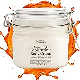 Clarimond Vitamin C Body Lotion w/Hyaluronic Acid & Collagen Peptides - Brightening Hydrating Moisturizer Non-Greasy for Dry, Sensitive Skin - Firming Tightening Body Cream