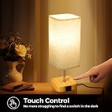 Suright Touch Control Bedside Lamp with USB A and C Ports Stepless Dimming view 3