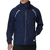 Nepest Cycling Rain Jacket Mens Waterproof Lightweight Packable Biking Windbreaker with Hood Raincoat for Running Hiking