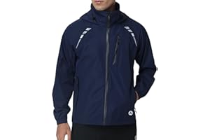 Nepest Cycling Rain Jacket Mens Waterproof Lightweight Packable Biking Windbreaker with Hood Raincoat for Running Hiking