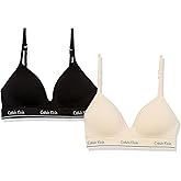 Calvin Klein Kids Girls' Seamless Wirefree Comfort Bralette Bra 2-Pack