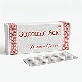 FARMAKOM Succinic Acid for Plants - Amber &amp; Ascorbic Acid Biostimulant for Orchids, Indoor Houseplants &amp; Garden - Root Growth Stimulator, Transplant Shock Reducer - 80 Water-Soluble Tabs (250mg)