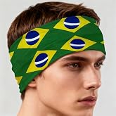 Threetols National Flag Non-slip Fabric Sweatband Bandana Tie Headband for Men Women