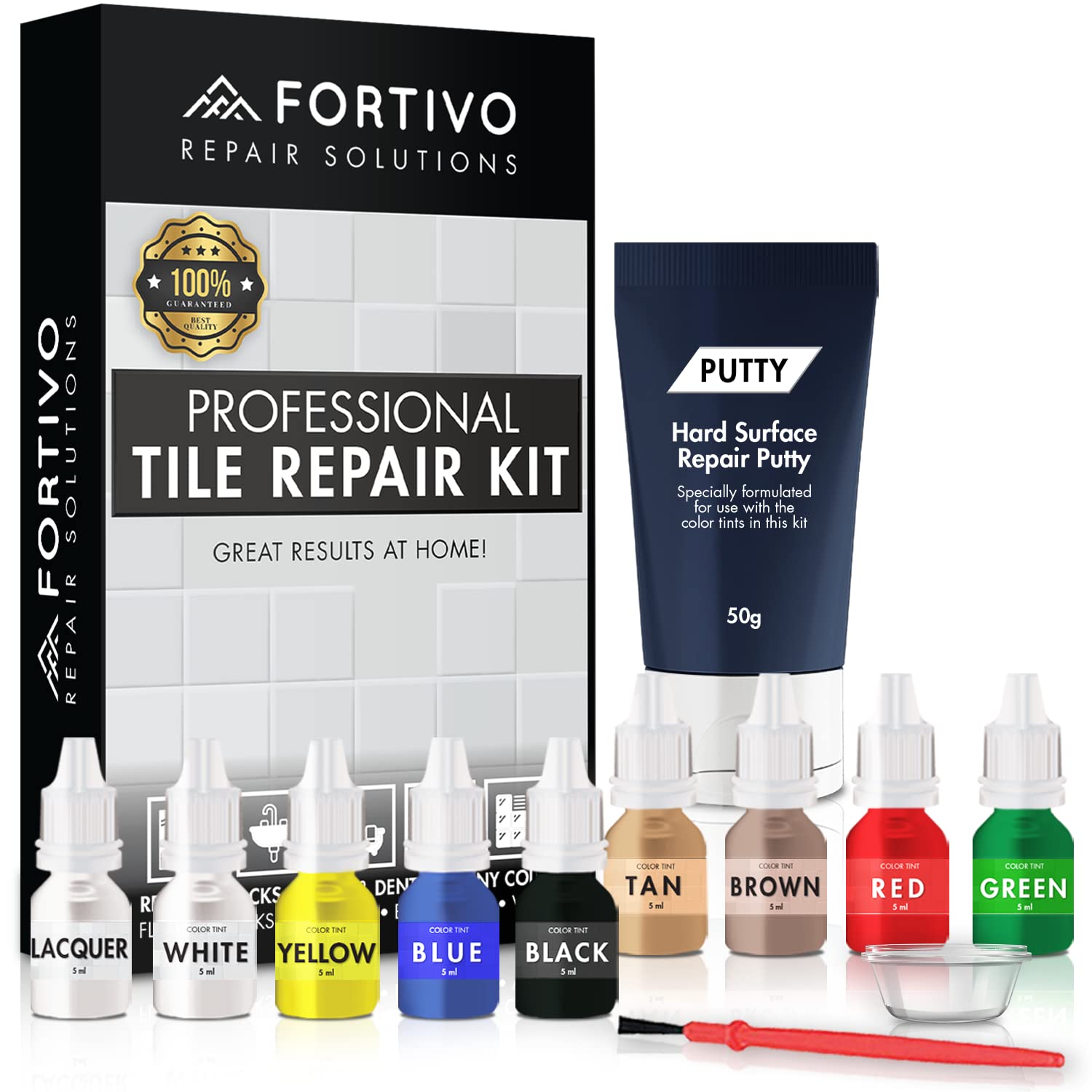 Photo 1 of Porcelain Repair Kit - Tile Stone Repair Kit, Marble Repair kit, Tub and Tile Refinishing Kit, Crack Chip Ceramic Floor, Shower Tile Gap Filler & Bathtub Repair Kit, Granite Filler Repair