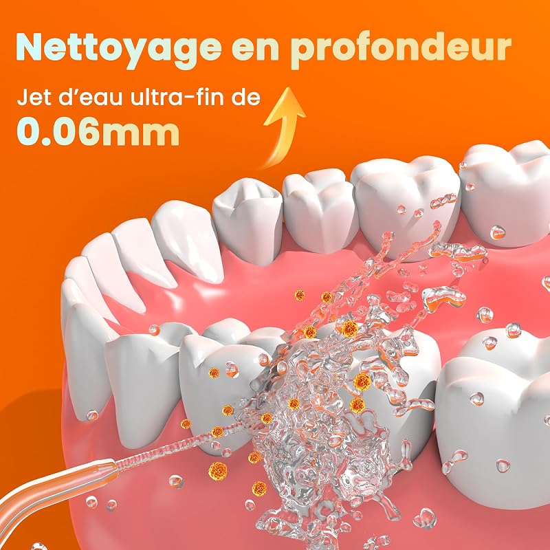Jet Dentaire Hydropulseur Professionnel - 4 Modes de Nettoyage, Réservoir 320ML Grande Capacité