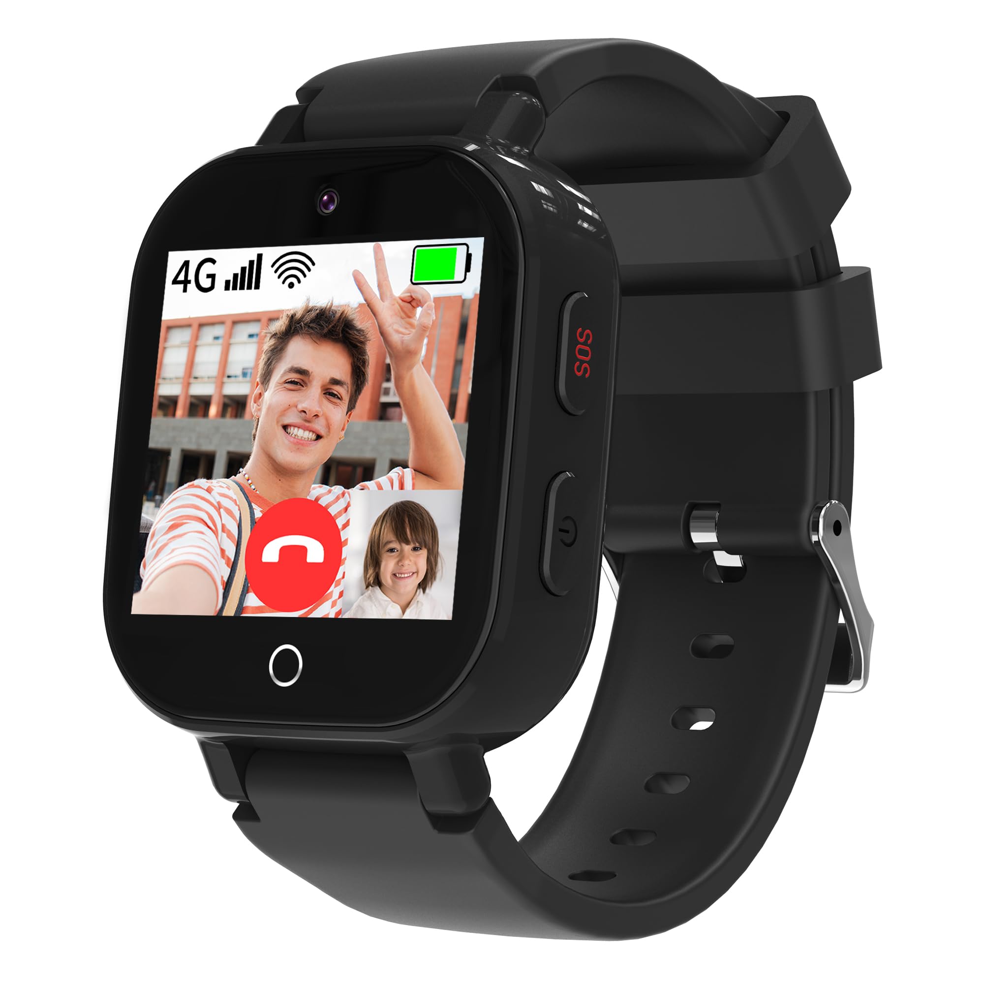 Phyulls 4G Kids Smart Watch Boys with GPS Tracker & Video Calling Texting, Waterproof Smartwatches Age 4-12, One-Key SOS Call Voice Chat WiFi Alarm Sport Pedometer GPS Tracker Watch