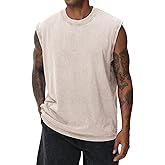 Mens Cotton Sleeveless Tank Tops Cut Off Muscle Gym T Shirts Running Beach Loose Fit Tees