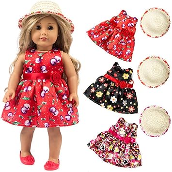 Amazon.es: American Girls Muñecas Ropa - Conjunto de Vestido Floral + Sombrero para American Girl 18 Pulgadas - Muñecas Fashion y Accesorios Doll Ropa Set (Hot Pink): Juguetes y juegos