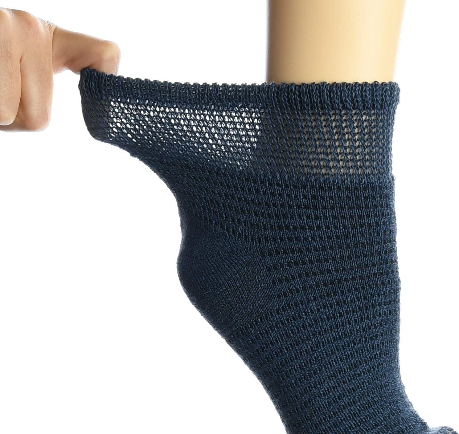 Doctor's Choice Men's Diabetic & Neuropathy Socks, Quarter Length, Non-Binding with Aloe, Antimicrobial, Ventilation, and Seamless Toe, Single Pair, Charcoal, Mens Large: Shoe Size 8-12: Health & Personal Care