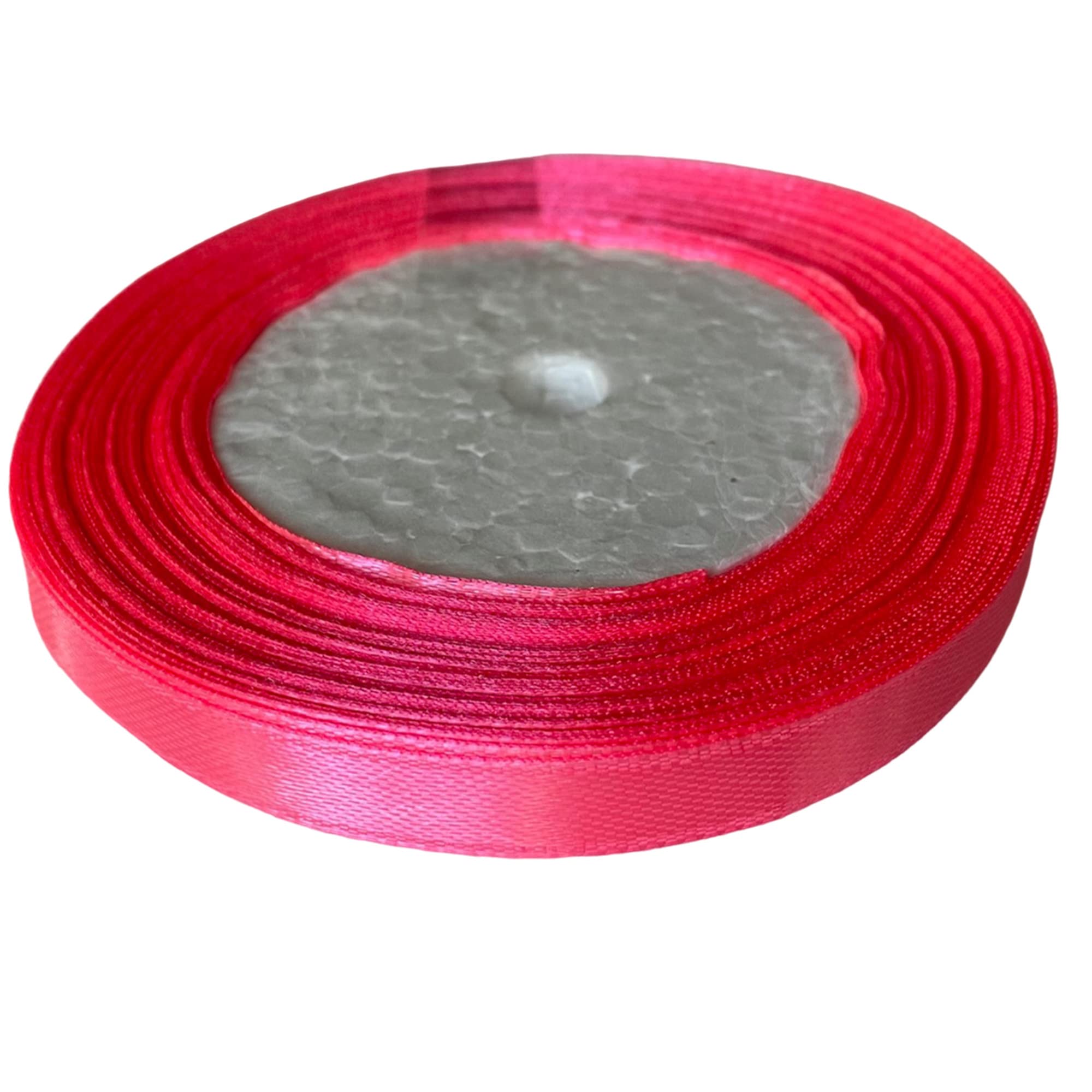 Dyanatic Satin Ribbon (10mm x 22m) - Hot Pink Craft Ribbon | Gift Wrapping, Christmas Decorations, Tree Decorations, Hair Ribbon, DIY Crafting — image 1