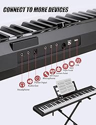 UISCOM 88 Key Semi-weighted Electronic Keyboard