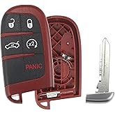 X AUTOHAUX 5 Button Keyless Entry Remote Key Shell Cover for Jeep Grand Cherokee for Dodge Challenger Charger Dart Durango M3N-40821302 with Blade No Chip