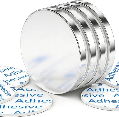 FINDMAG 4 Pack Neodymium Magnets with Double-Sided Adhesive N45 Discs