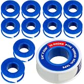 Supply Giant Plumbers PTFE Tape 3/4" W x 520" L 10 Rolls Pipe Thread Tape, High Density Thread Sealant Tape Water Seal Plumbing Tape for Shower Head, Pipes, Gas Lines, Leak Prevention