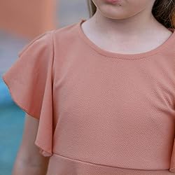 GORLYA Girl's Flutter Sleeve Stretchy A-Line Swing