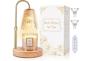 GLOPUS Candle Warmer Lamp with Timer, Stocking Stuffers for Women, Mom Gifts for Women Mom Christmas, Adjustable Height Candle Warmer, Dimmable, Home Decor, Wax Warmer Lamp for Jar Candles with 2 Bulbs