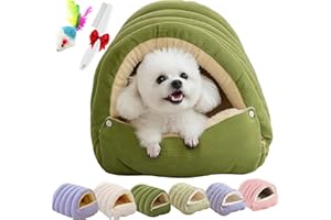 Winter Cave, Semi-Enclosed Cut Monster Cat Bed Cave, Warmth Cozy Comfort Plush Dog House, Cozy Cocoon Pet Bed with Removable 