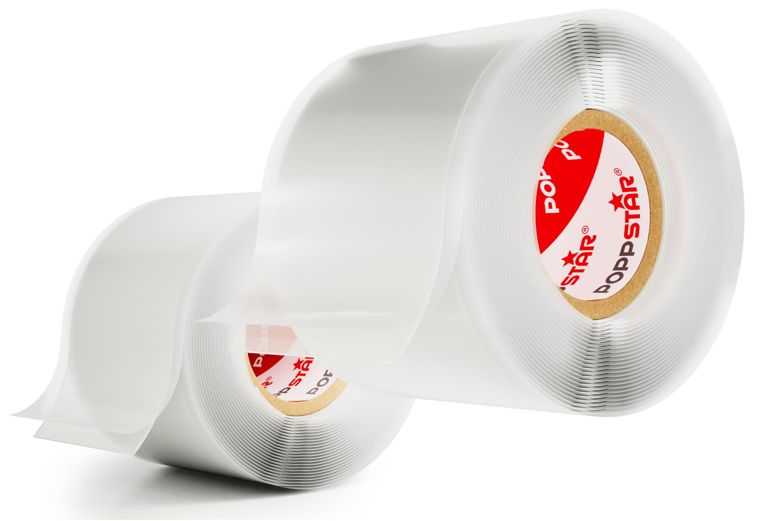 POPPSTAR Self-Fusing Silicone Band, Silicone Tape, 3m x 38mm, Sealing & Insulating Strip (water-tight, air-tight), transparent, 1 Roll