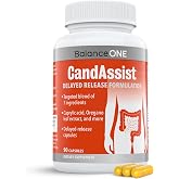 Balance ONE Candida Cleanse Support Supplement for Women &amp; Men, 90 Capsules | Candida Support, Candida Supplement, Caprylic Acid, Undecylenic Acid, Oregano, Berberine, Delayed Release, CandAssist