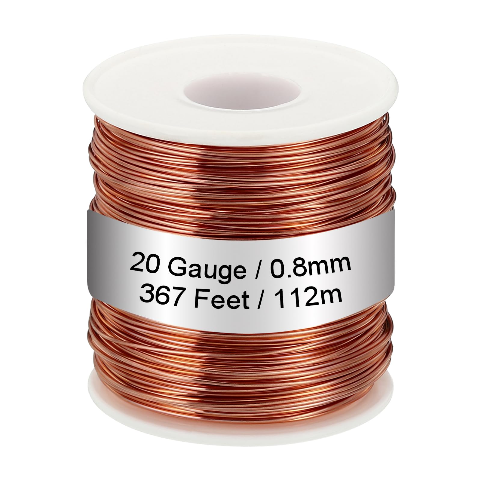 PATIKIL 99.9% Soft Copper Wire, 20 Gauge/0.8mm Diameter 367 Feet/112m 1.1 Pound Spool Pure Copper Wire for Jewelry Making Beading Garden Plants