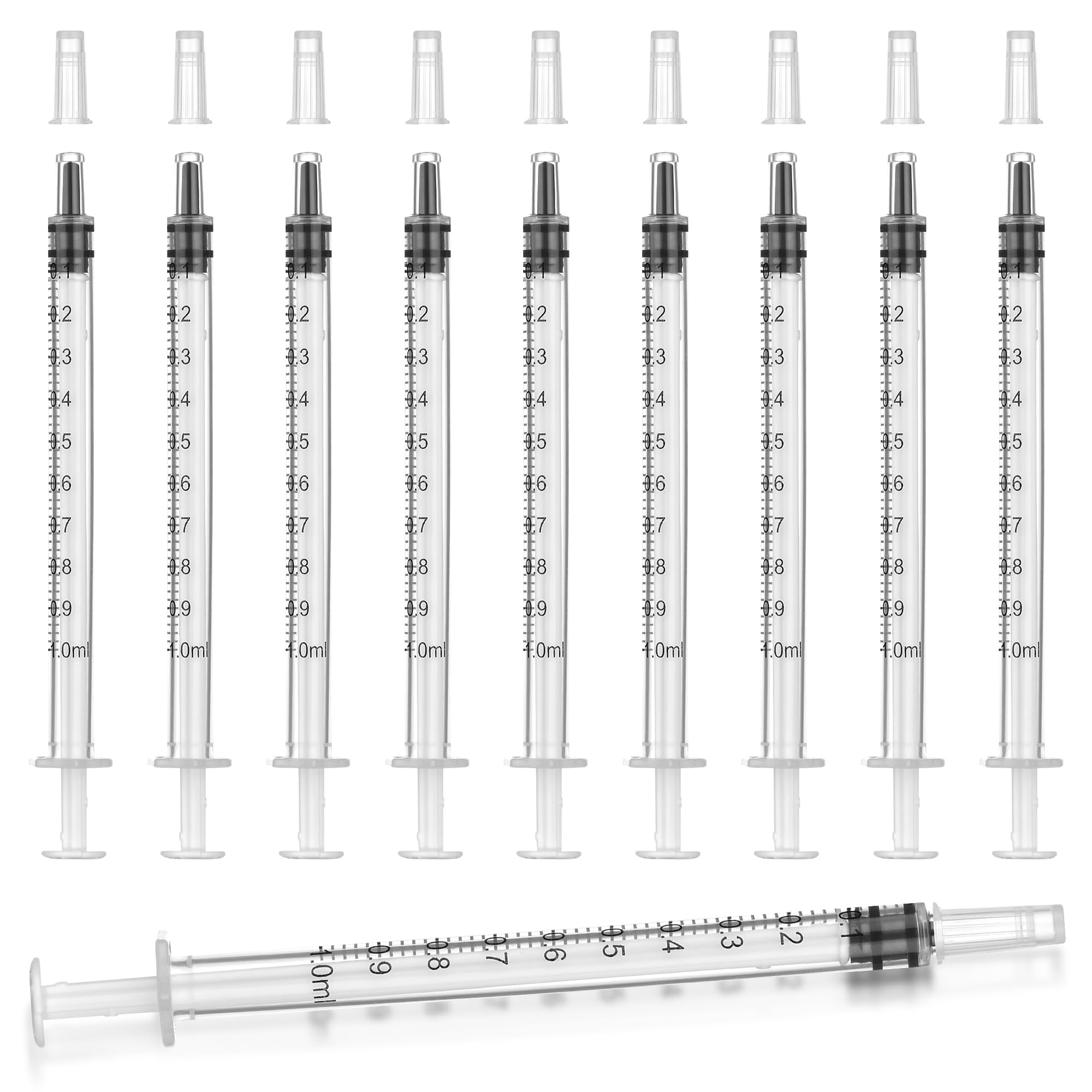 Photo 1 of 12pack 1ml Syringes Without Needle Plastic for Liquid, Measuring, Ink Refilling, Oil, Liquids Glue Applicator, With Cap