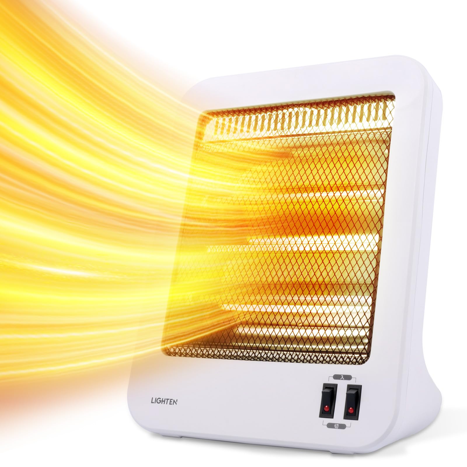 【サインキングダム】 電気ストーブ ヒーター 小型 足元 400W/800W 転倒時電源OFF 2段階切替 8畳 過熱保護 セラミックヒーター 電気ヒーター 静音 3秒速暖 遠赤外線 暖房器具 軽量 省エネ 持ち運び簡単 ホワイトsk-xr-kk01-wh商品画像